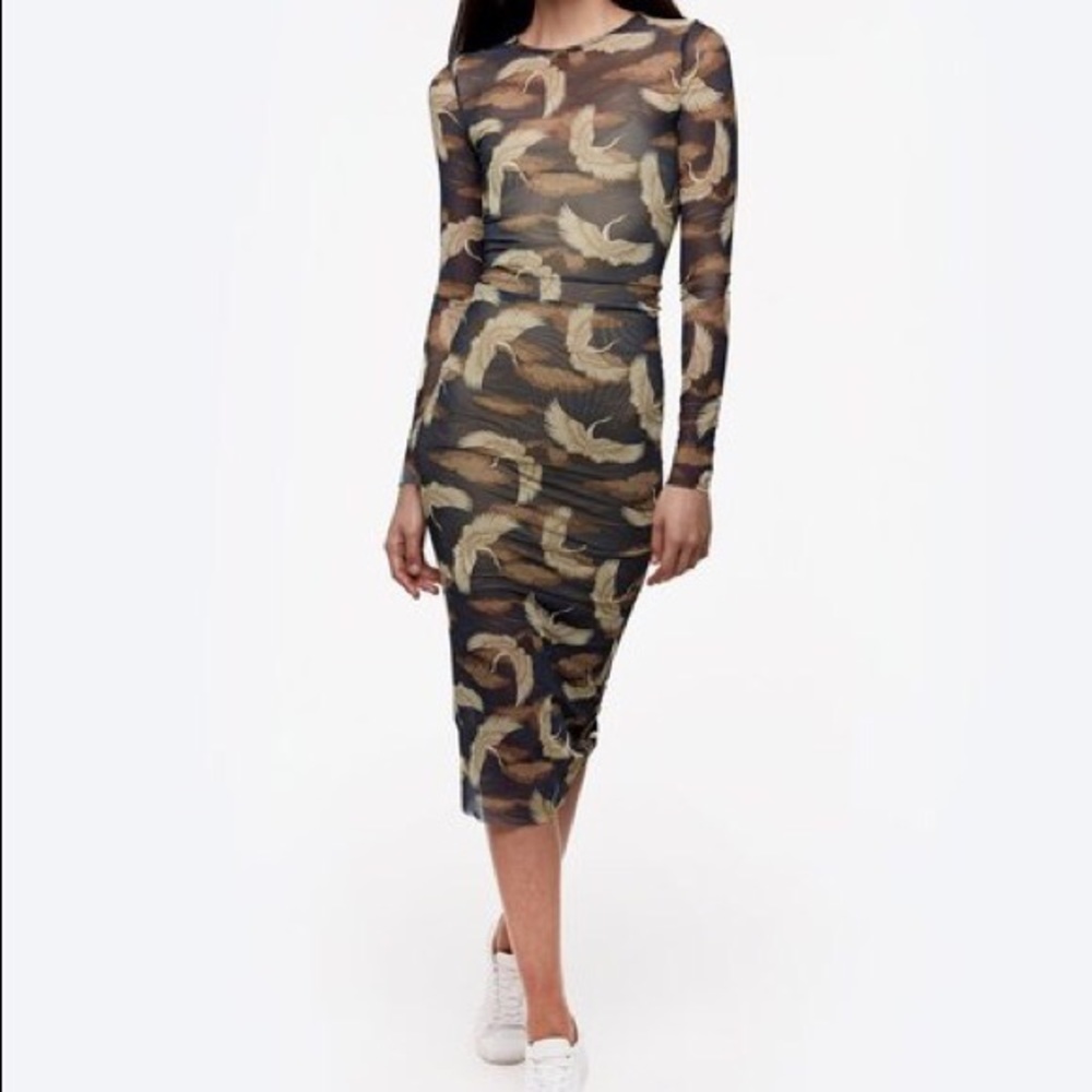 DAYA by Zendaya Bird Pattern Mesh Dress
